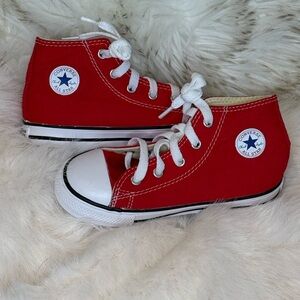 Converse Unisex-Child Chuck Taylor All Star Canvas High Top Sneaker Red